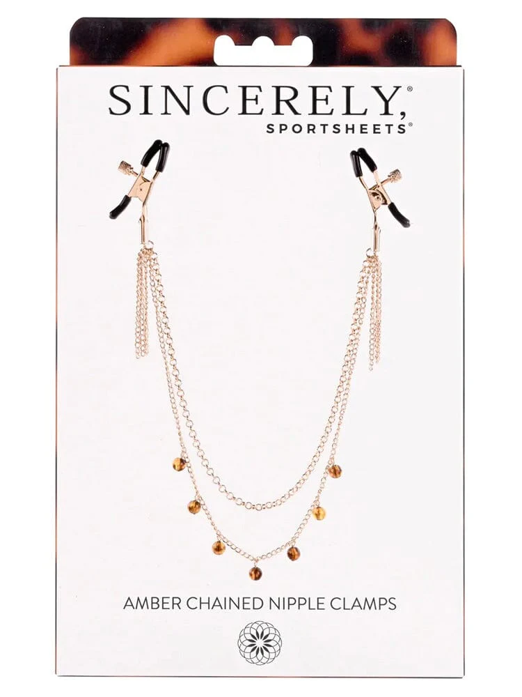 Amber Collection Chain Nipple Clamps - Image 2