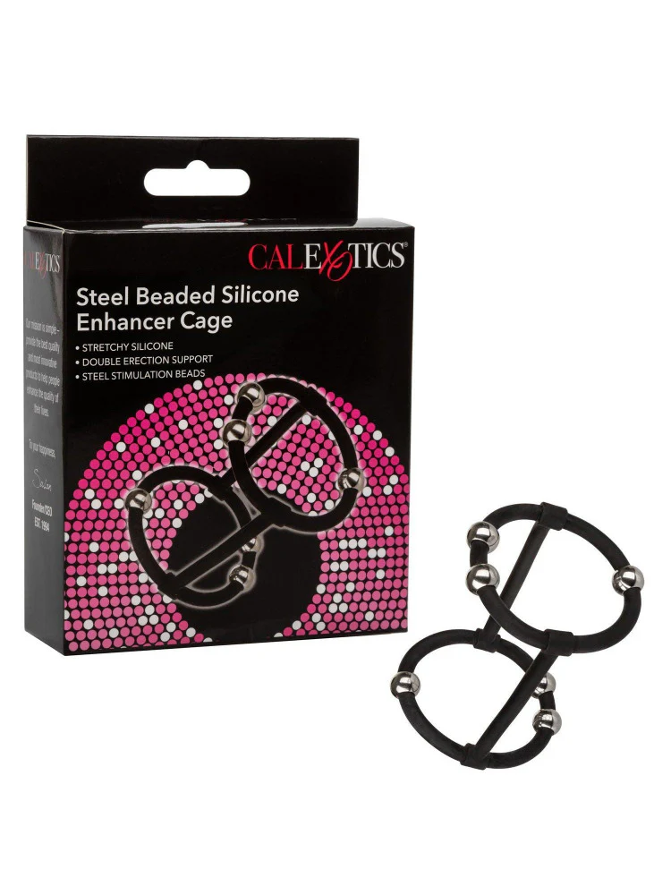 Steel Beaded Silicone Enhancer Cock Cage - Image 3
