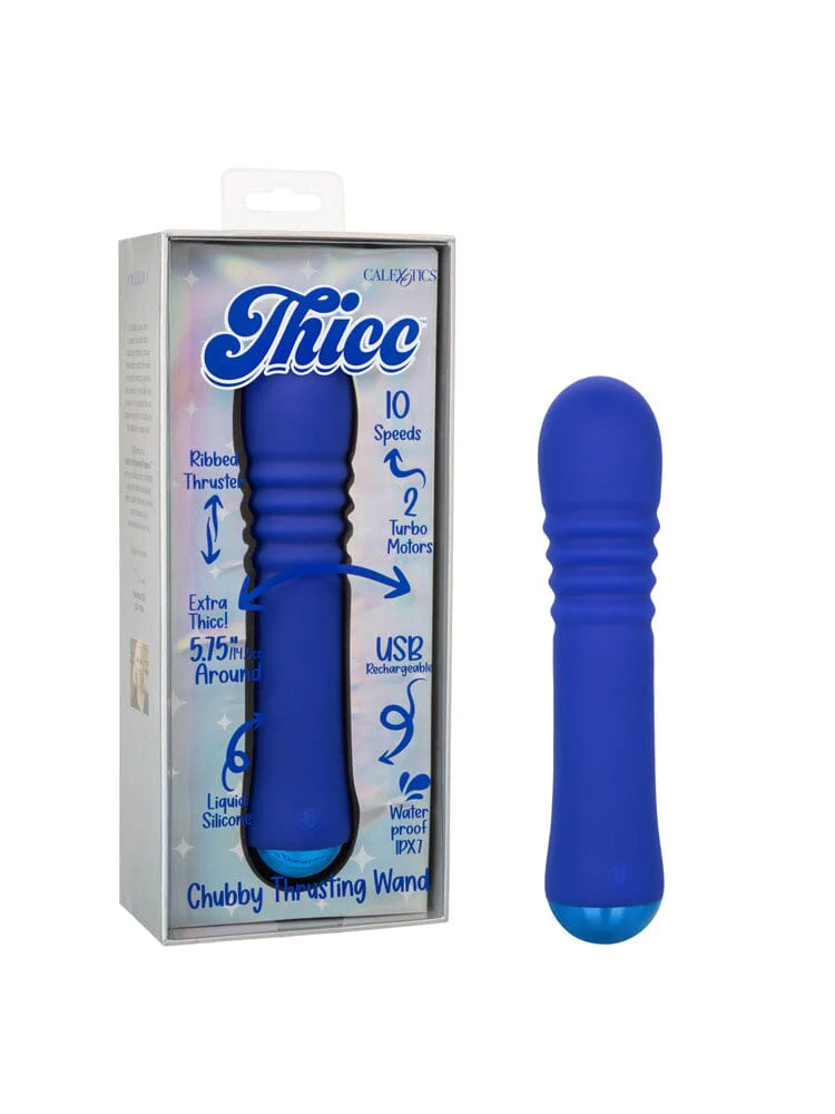 Thicc Chubby Silicone Rechargeable Thrusting Wand Vibrator - Image 2