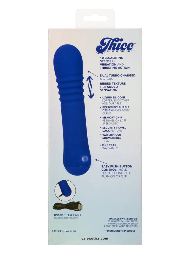 Thicc Chubby Silicone Rechargeable Thrusting Wand Vibrator - Image 3