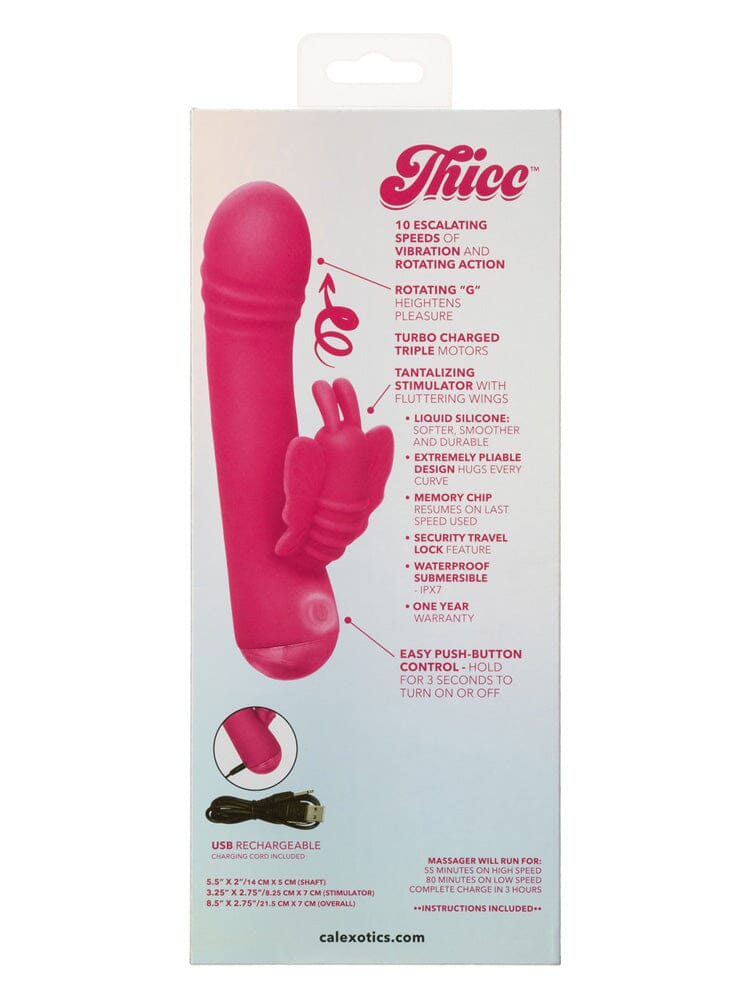 Thicc Chubby Silicone Rotating Butterfly Rabbit Vibrator - Image 3