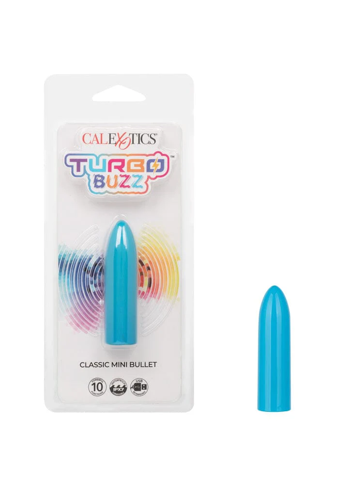 Turbo Buzz Blue Classic Mini Bullet Rechargeable Vibrator - Image 3