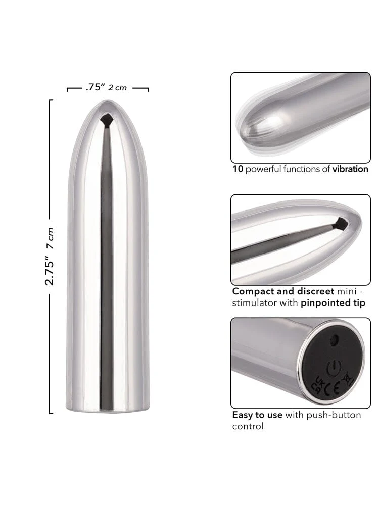 Turbo Buzz Silver Rechargeable Classic Bullet Vibrator - Image 3