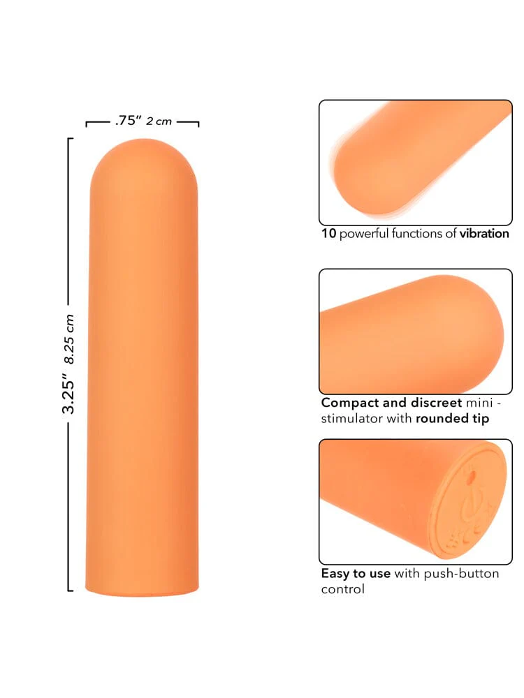 Turbo Buzz Orange Rounded Bullet Rechargeable Vibrator - Image 2
