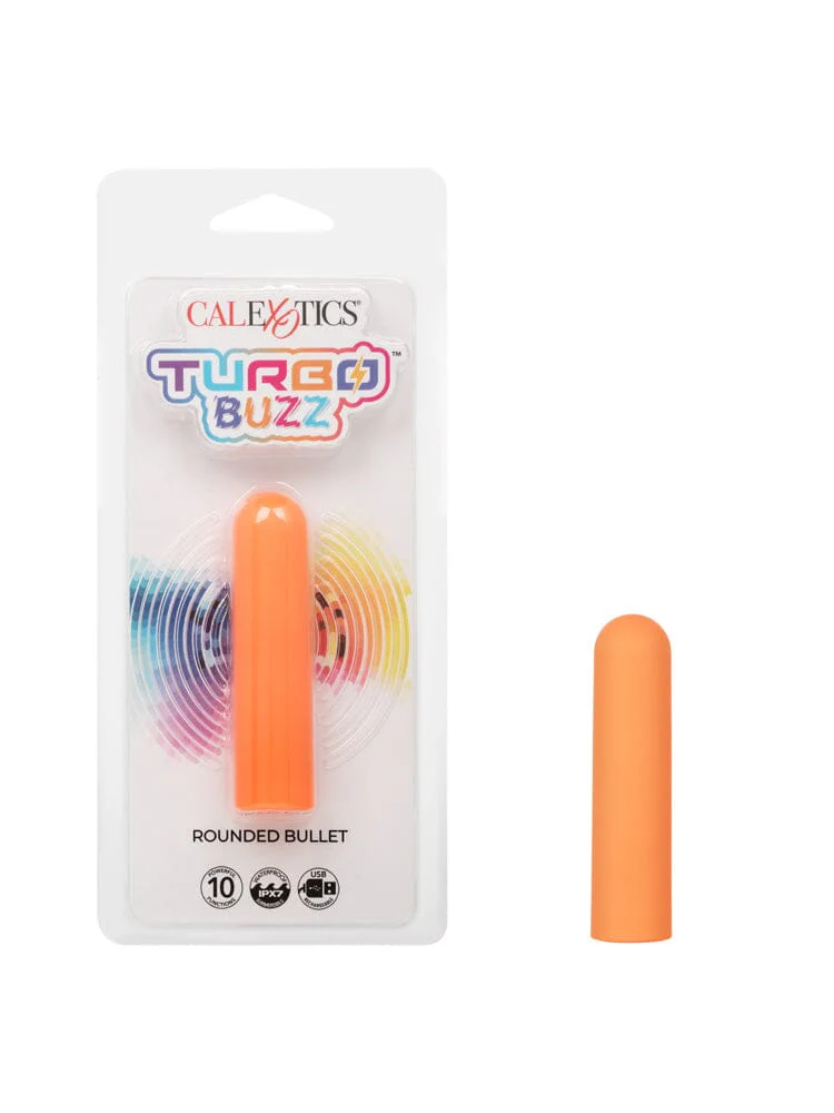 Turbo Buzz Orange Rounded Bullet Rechargeable Vibrator - Image 3