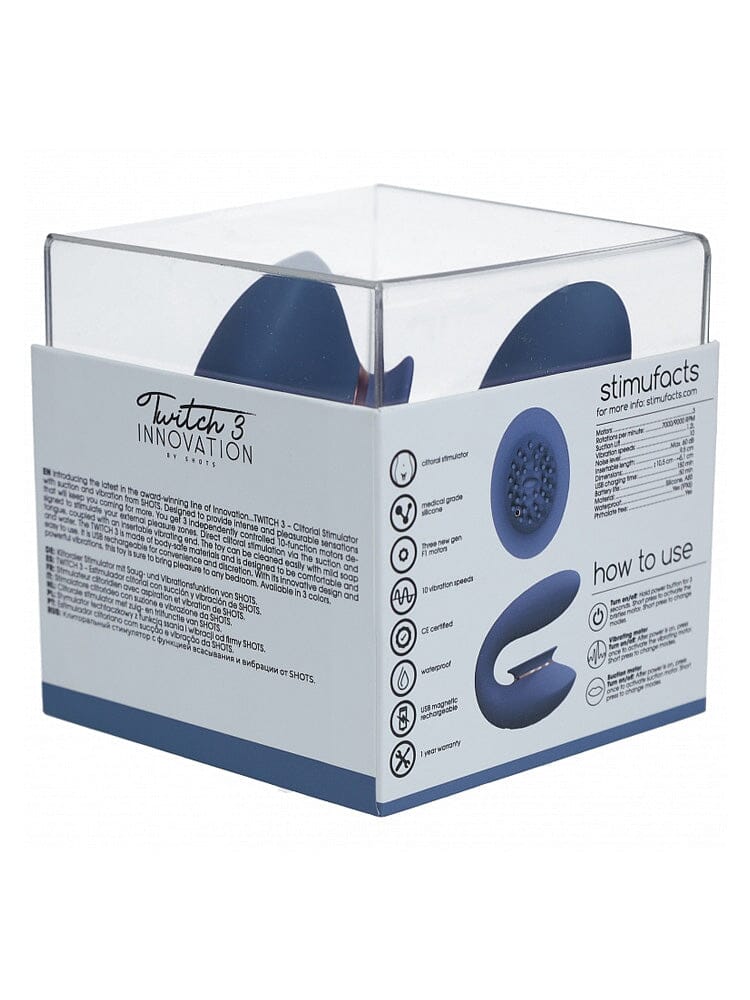 Twitch 3 - Clitoral Suction Egg Vibrator – Grey/Blue - Image 3